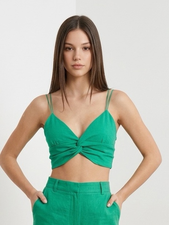 Urban Outfitters Tops - Urban Outfitters Green Cropped Top | spaghetti Strap | Medium | Going Out Top